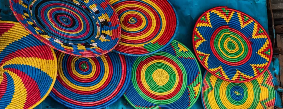 Hand-woven baskets in every color